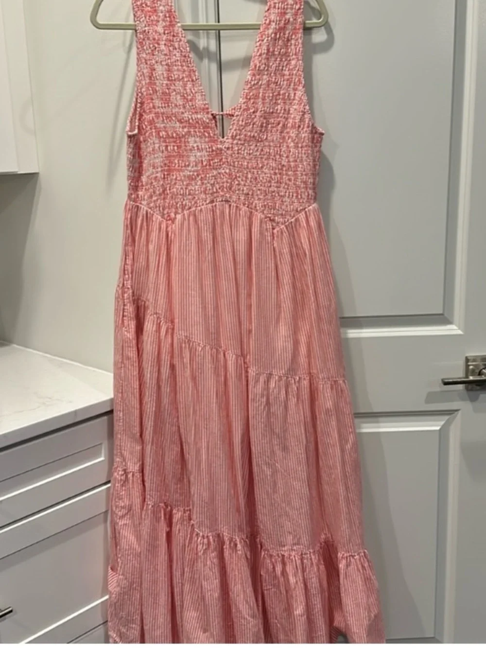 Free People Juno Maxi dress striped guava combo Large